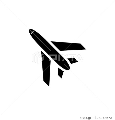 Airplane, Reactive Plane, Aircraft Liner Solid Flat Vector Icon Isolated on White Background Airplane, Reactive Plane, Aircraft Liner Solid Flat Vector Icon Isolated on White Background 128052678