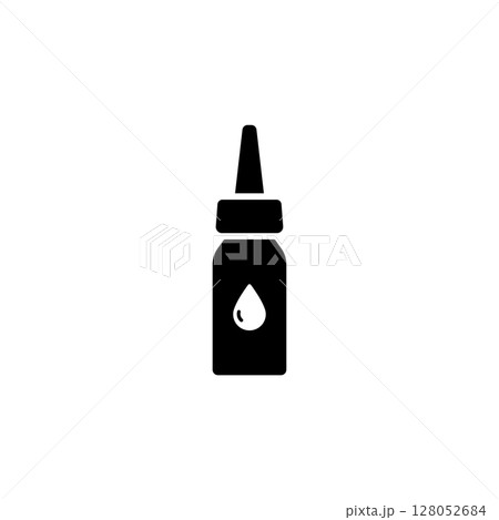 Nasal or Eye Drops Container, Spray Solid Flat Vector Icon Isolated on White Background 128052684
