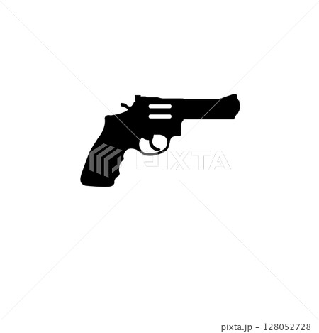 Gun, Military Handgun, Pistol Weapon Solid Flat Vector Icon Isolated on White Background Gun, Military Handgun, Pistol Weapon Solid Flat Vector Icon Isolated on White Background 128052728