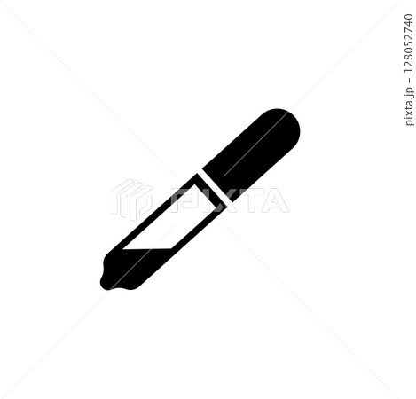 Medical Pipette, Dropper, Eyedropper Solid Flat Vector Icon Isolated on White Background 128052740
