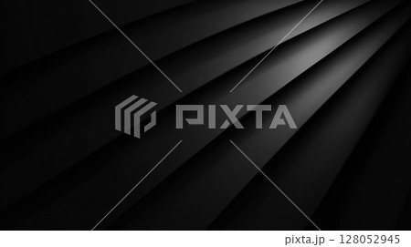 光と影が織りなす黒の幾何学的背景 128052945