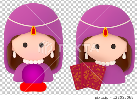 Upper body fortune teller icon 128053069