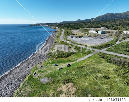 北海道 利尻島 ドローン空撮 北海道 利尻島 ドローン空撮 128053133