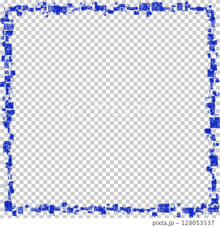 手描きテクスチャのブルーフレーム 128053537