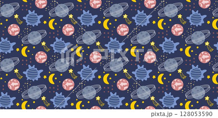 Space seamless background for kids 128053590