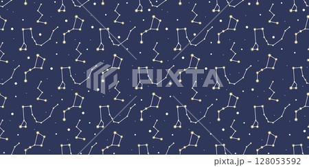 Constellations in the night sky seamless pattern 128053592