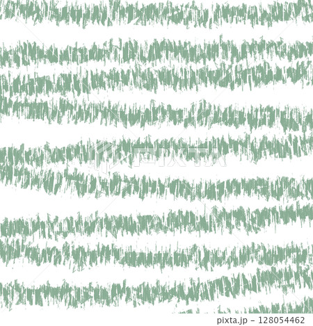 緑の手描きのジグザグボーダー柄背景 / ベクター 128054462