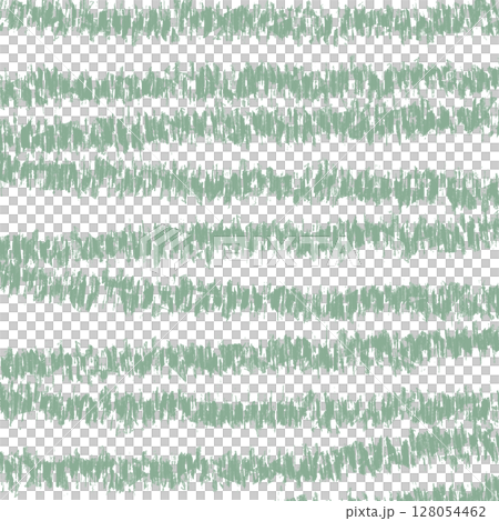 緑の手描きのジグザグボーダー柄背景 / ベクター 128054462