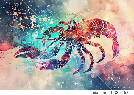 Abstract composition with concept of Scorpio zodiac sign symbol 128054689