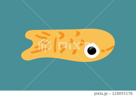 Yellow Cartoon Fish Illustration 128055176