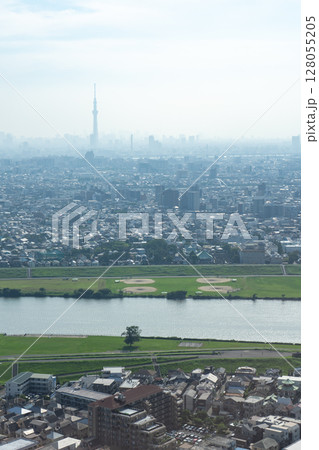 千葉県市川市　アイ・リンクタウン展望デッキからの風景 128055205