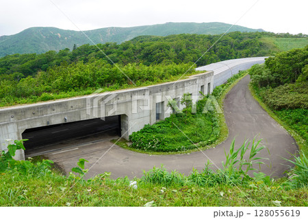 当丸展望台のあたりからみるトーマル峠覆道 128055619