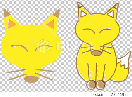 印花黃狐狸臉和全身 128055950