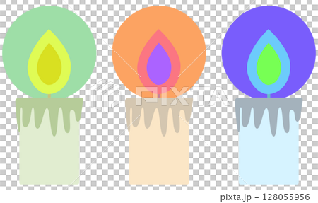 彩色蠟燭圖 128055956