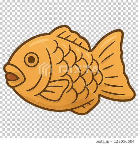 鯛魚燒的簡單透明插圖 128056004