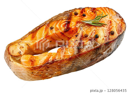 Grilled Salmon Steak Grilled Salmon Steak 128056435