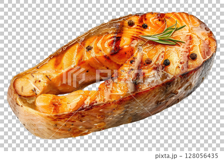 Grilled Salmon Steak Grilled Salmon Steak 128056435