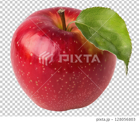 Red apple with leaf 128056803