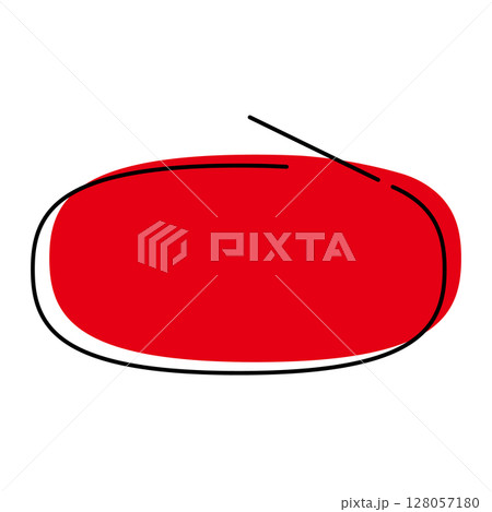 シンプルな吹き出しのイラスト　横長　楕円形 128057180