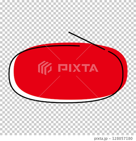 シンプルな吹き出しのイラスト　横長　楕円形 128057180