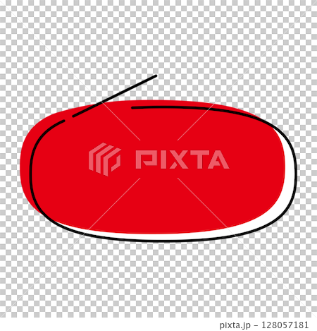 Simple speech bubble illustration, horizontal, oval 128057181