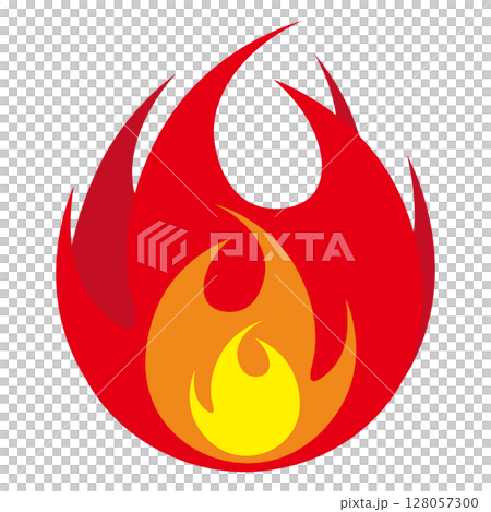 Simple flat flame icon on white background Simple flat flame icon on white background 128057300