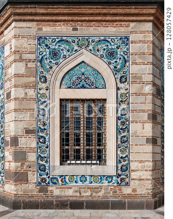 View of Izmir Konak Mosque architectural details in Konak Square, Izmir, Turkey View of Izmir Konak Mosque architectural details in Konak Square, Izmir, Turkey 128057429