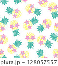 Vector Seamless Pattern with Pineapples 128057557