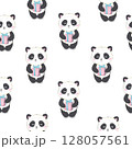 Cartoon Seamless Panda Pattern 128057561