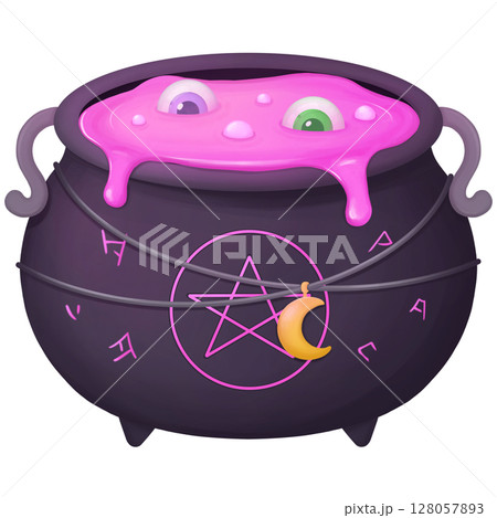 Witch Cauldron Pink Potion Eyeballs Halloween Magic 128057893