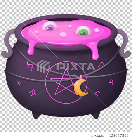 Witch Cauldron Pink Potion Eyeballs Halloween Magic 128057893