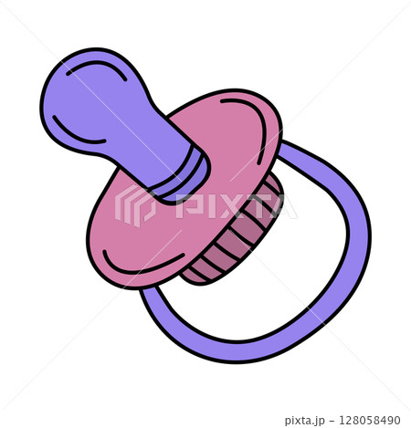 Pacifier for baby, cute colorful doodle 128058490
