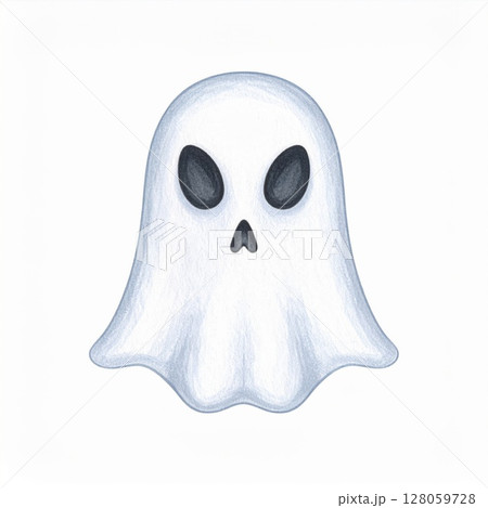 Cute Cartoon Ghost Illustration Cute Cartoon Ghost Illustration 128059728