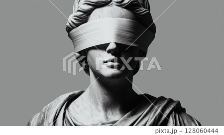 Blindfolded Marble Statue Bust Blindfolded Marble Statue Bust 128060444