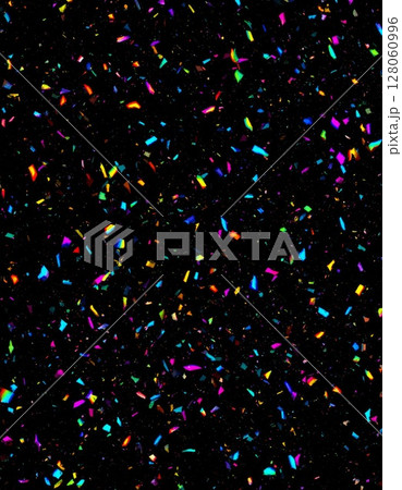 Colorful Confetti Glitter on Black Background Colorful Confetti Glitter on Black Background 128060996