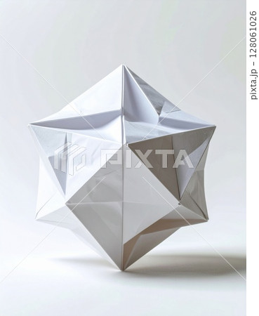 White Paper Origami Geometric Sculpture 128061026