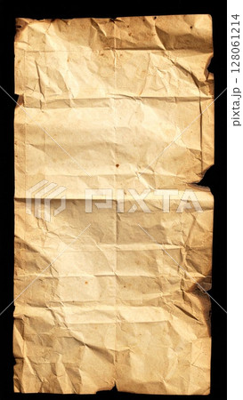 Aged Crumpled Brown Paper Texture Background 128061214