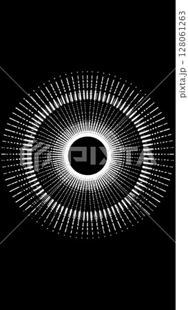 Abstract Black And White Radial Circle Design 128061263