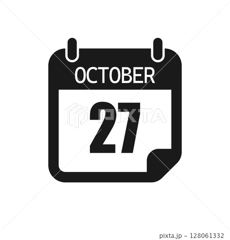 Vector icon page day calendar - 27 October month 128061332