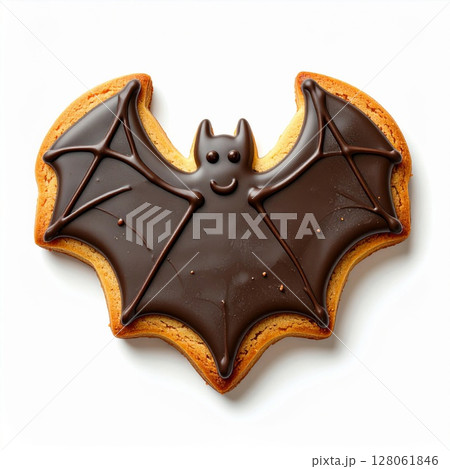 Chocolate Bat Shaped Halloween Cookie Dessert Chocolate Bat Shaped Halloween Cookie Dessert 128061846