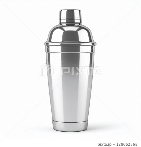 Silver Cocktail Shaker on White Background 128062568