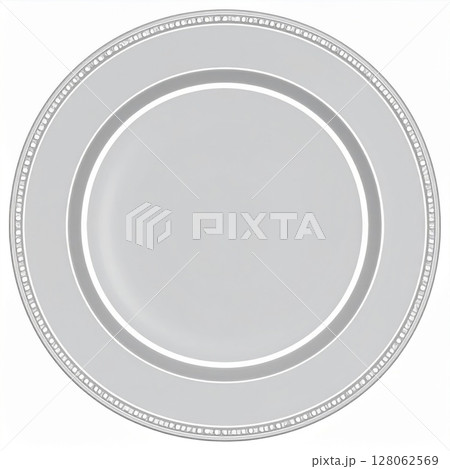 Elegant Grey Charger Plate with Silver Rim 128062569