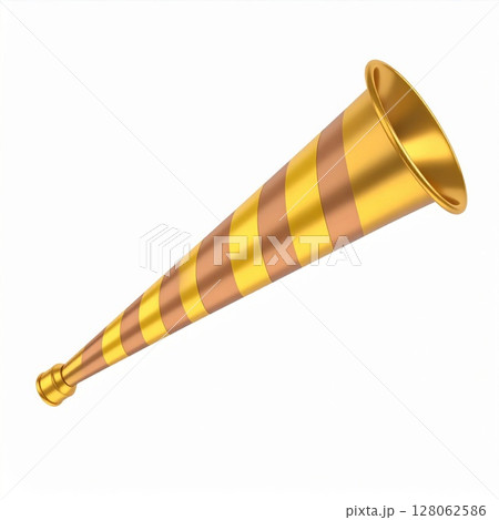 Gold and Brown Striped Party Horn Gold and Brown Striped Party Horn 128062586
