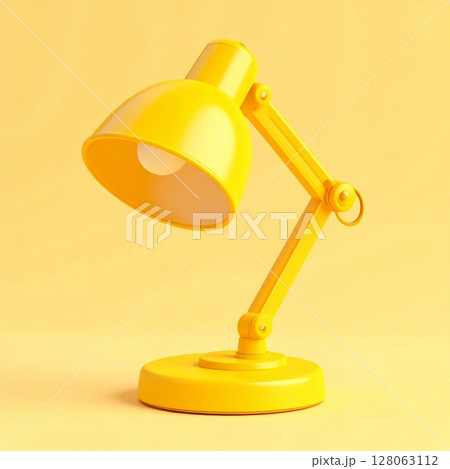 Yellow Desk Lamp on Yellow Background Yellow Desk Lamp on Yellow Background 128063112