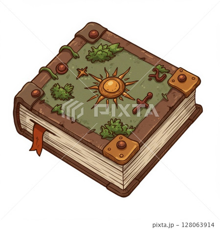 Aged Green and Brown Leatherbound Fantasy Book Aged Green and Brown Leatherbound Fantasy Book 128063914