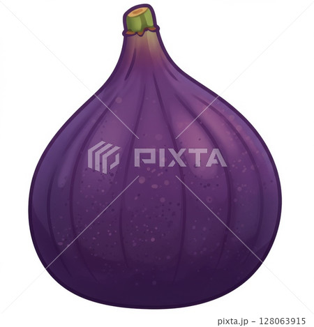 Ripe Purple Fig Illustration on White Background Ripe Purple Fig Illustration on White Background 128063915