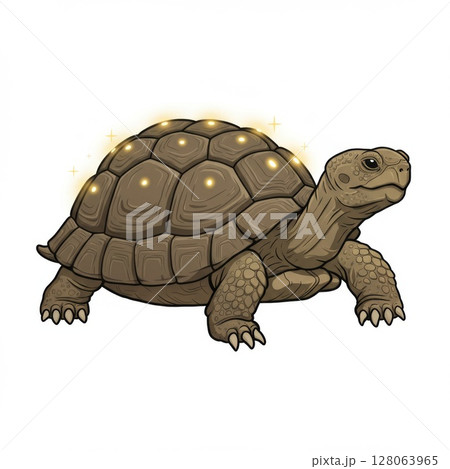 Pixel Art Glowing Tortoise Illustration 128063965