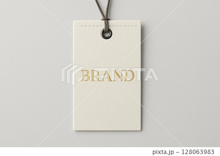 Clothing Tag Mockup with Clean Design for Fashion Branding 128063983