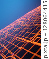 Abstract Orange City Network Grid Digital Map 128064415