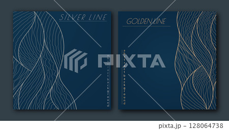A pattern of wavy lines. Template for interior design, packaging, social networks. An idea for creative design 128064738